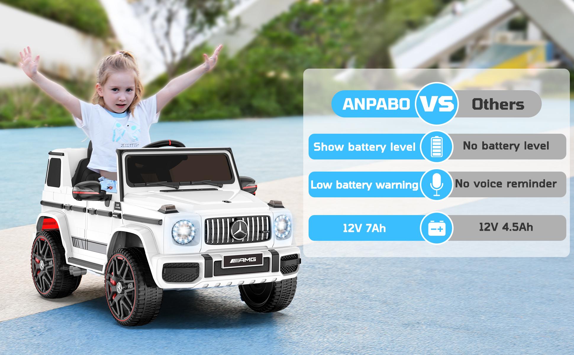 ANPABO Officially Licensed Mercedes-Benz G63 Electric Ride-On Car for Kids with Parent Remote Control LED Headlights Music Player & Horn Soft Start Low Battery Prompt Safe & Fun Kids' Electric Vehicle - Truck ANPABO Officially Licensed Mercedes-Benz G63 Electric Ride-On Car for Kids with Parent Remote Control LED Headlights Music Player & Horn Soft Start Low Battery Prompt Safe & Fun Kids' Electric Vehicle - Truck