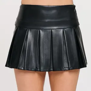 BLACK LEATHER SKIRT