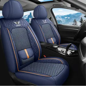 Universal Single Front Seat PU Leather Car Seat Cover Waterproof Airbag Compatible Breathable Ice-Silk Design Premium with Storage Bag decor All-Season