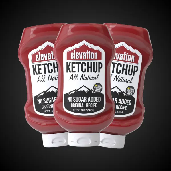 3 pack Elevation No Sugar Added Ketchup, 20 oz Bottle
