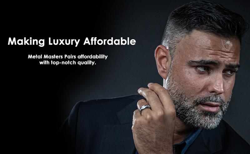 Titanium 1Ct. Men's Wedding Band Engagement Ring with 9 large Princess Cut Cubic Zirconia