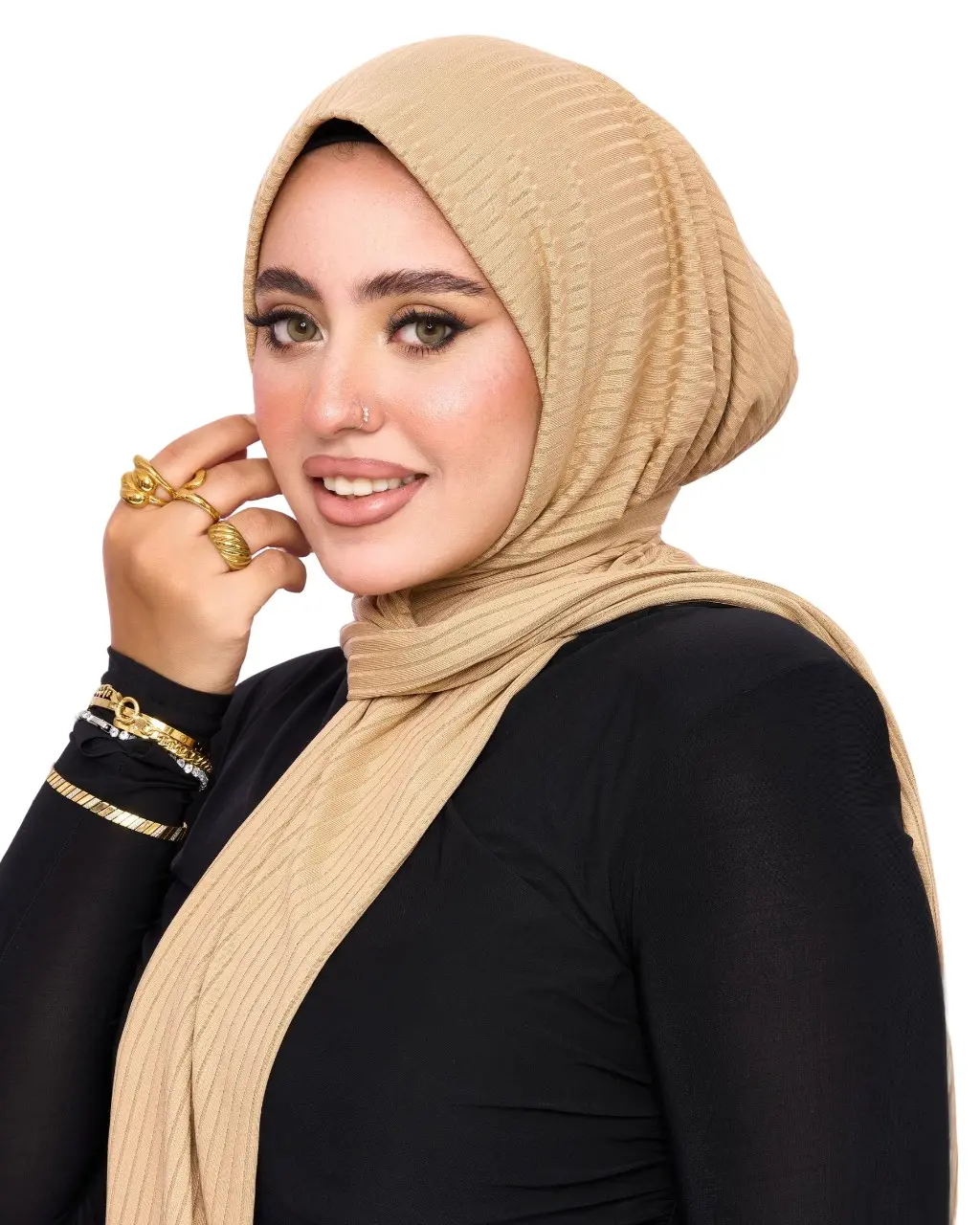 Women's Instant Cotton Rib Hijab - Easy-to-Wear Head Wrap Headscarf with Metal Pin for Muslim Modesty