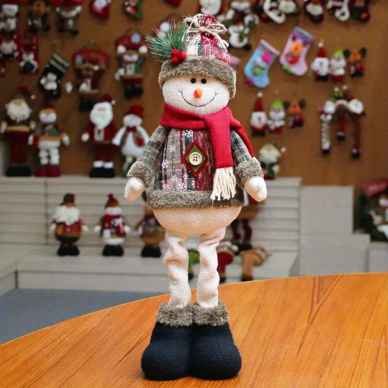 Christmas Decoration Height Retractable Standing Christmas Doll,  Adjustable Height, Snowman, Reindeer, And Santa Claus Figurines With Snowflake Pattern, Party Decoration