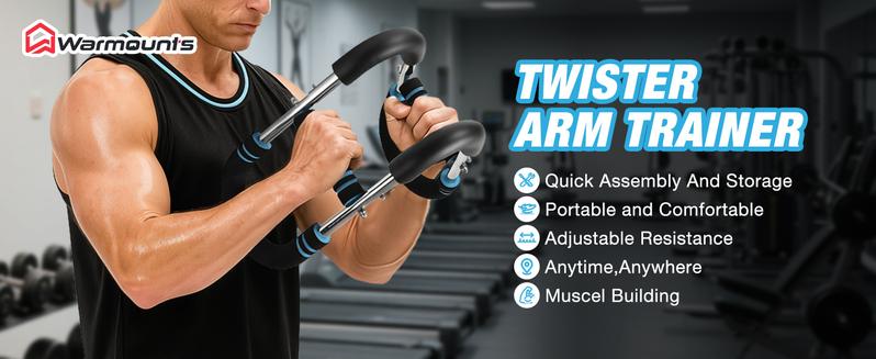 WARMOUNTS Twister Arm Trainer, Adjustable Chest Workout Equipment, Arm Trainer for Men, Shoulder Muscle Training, Portable Spring Resistance Home Fitness Equipment
