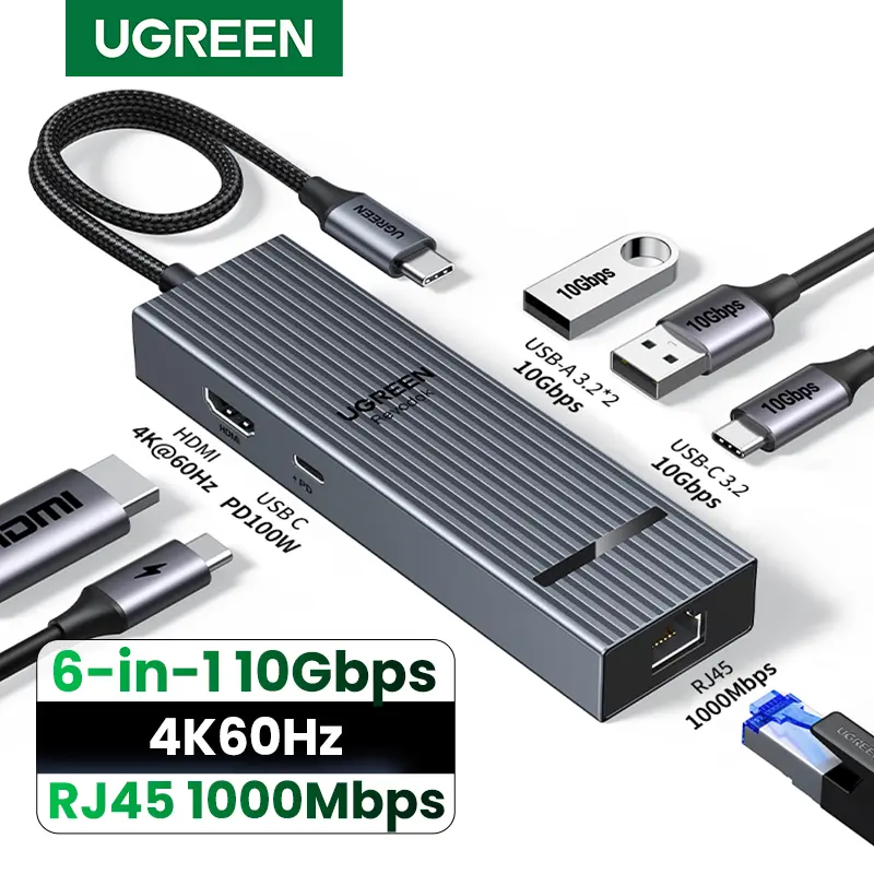 6 in 1 USB C Hub