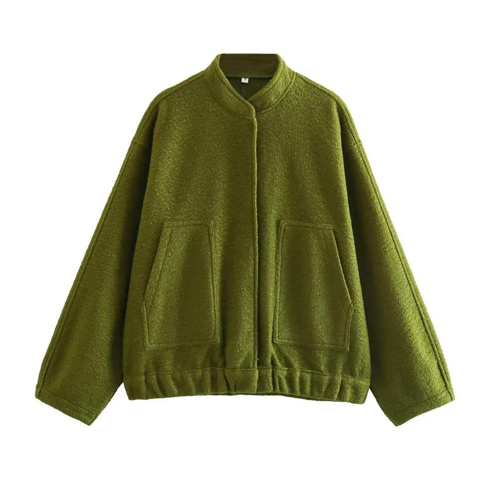 Women Fashion With Pockets Oversized Bomber Jacket Coat Vintage Long Sleeve Snap Button Female Outerwear Chic Tops allie faith tube top outfit tana halter top taraswrld halter top babydoll top Oversize Plaid Shacket Button-Down Women's Leather Flannel