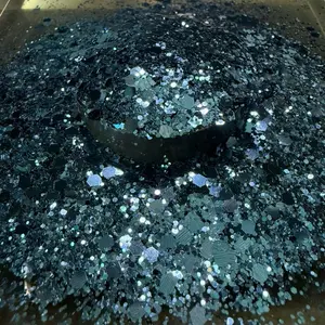 Reese & Riley Co. Blue Crush - Premium Deep Blue Metallic Glitter Chunky Mix for Resin Art Tumblers Nails Freshies Slime DIY Crafts Kids Art Projects