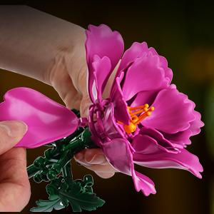 Flower Bouquet Building Set, 18 Roses & Botanical Collection, 1015 PCS Building Blocks, Home Decor Gift for Her, Adults, Women, Kids 6-12+