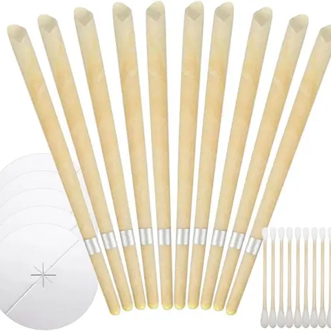 10-Pack Natural Care Ear Candles, Non-Medical Earwax Remover Tool Kit for Youth Home Ear Cleaning, Safe Earwax Clearing
