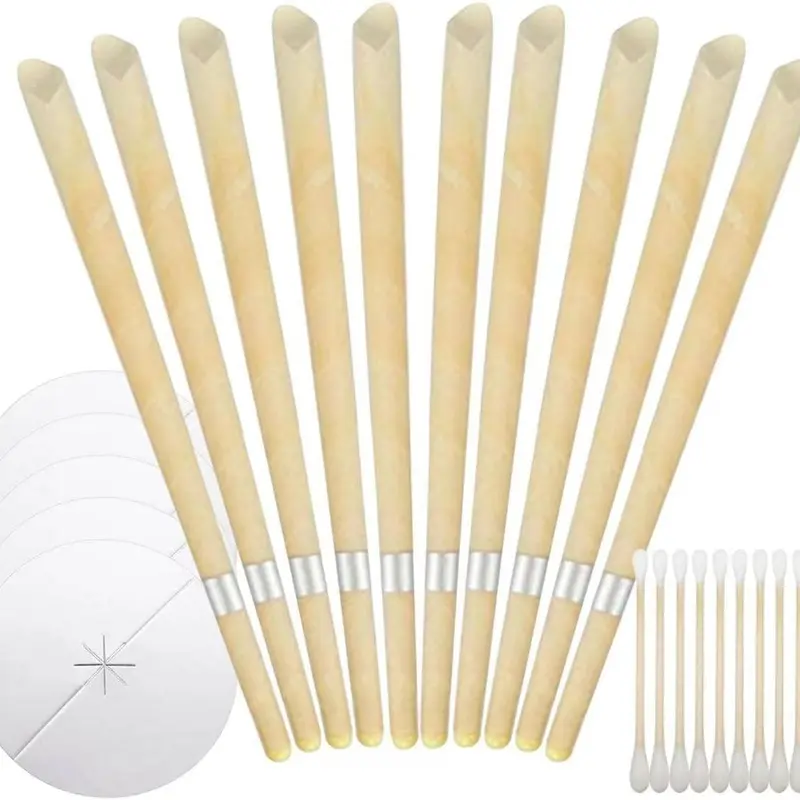 10-Pack Natural Care Ear Candles, Non-Medical Earwax Remover Tool Kit for Youth Home Ear Cleaning, Safe Earwax Clearing