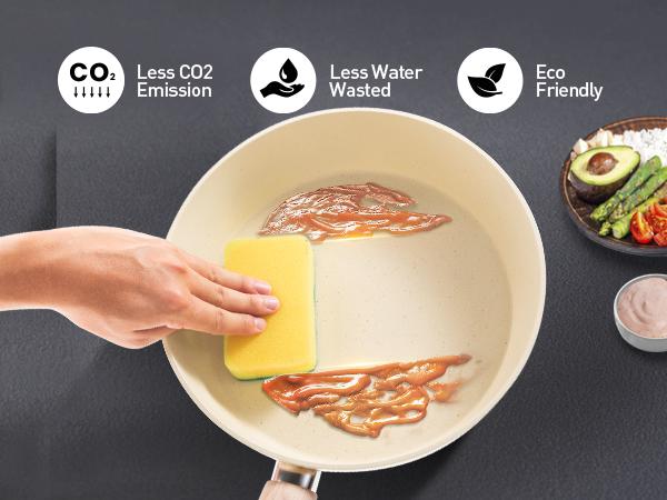 [New Colors] Kitchen Academy 12 Piece Nonstick Pots and Pans Set, Non Stick Induction Cookware Set, Kitchen Cooking Set, Frying Pans Saucepans, Silicone Steel Aluminium Glass Lid Stove