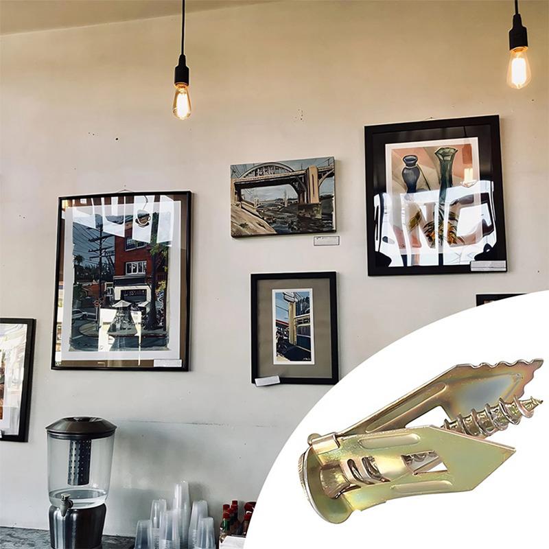 DABATR 20PCS Self-Drilling Drywall Anchors Kit No Drill Needed Easy Hang for Home & Office Includes 20 Anchors 20 Screws for Quick Install Adjustable Hooks & Bracket