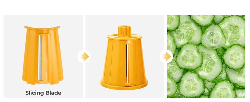 Retro 5-Blade Vegetable Chopper – Effortless Slicing, Grating & Dicing! Stainless Steel Kitchen Shredder Utensils with Rotary Cutter