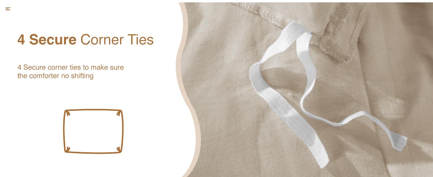 Sonoro Kate Pure French Linen Duvet Cover Set King Size Cooling Bedding for Hot Sleepers Breathable Moisture-Wicking Lightweight Soft Pre-Washed Linen Durable Skin-Friendly Zipper Closure 4 Corner Ties 3-Piece Set