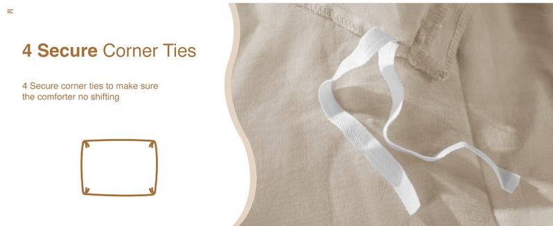 Sonoro Kate Pure French Linen Duvet Cover Set King Size Cooling Bedding for Hot Sleepers Breathable Moisture-Wicking Lightweight Soft Pre-Washed Linen Durable Skin-Friendly Zipper Closure 4 Corner Ties 3-Piece Set