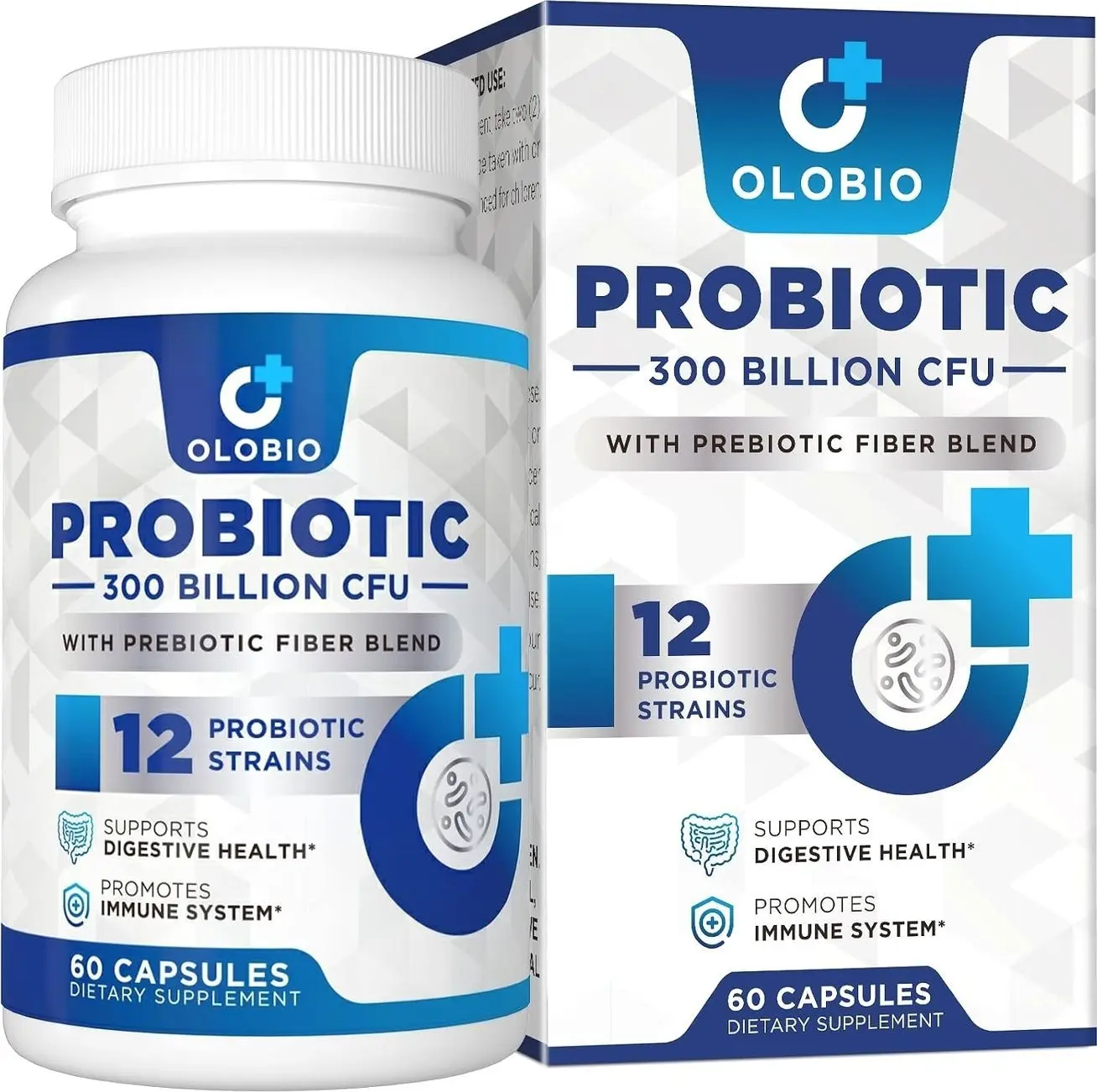 300 Billion CFU Probiotic, 12 Strains with 3 Organic Prebiotics, Probiotics for Women and Men, Daily Supplement for Digestive, Immune, Gut & Bloating Health, Shelf Stable, Vegan, 60 Counts