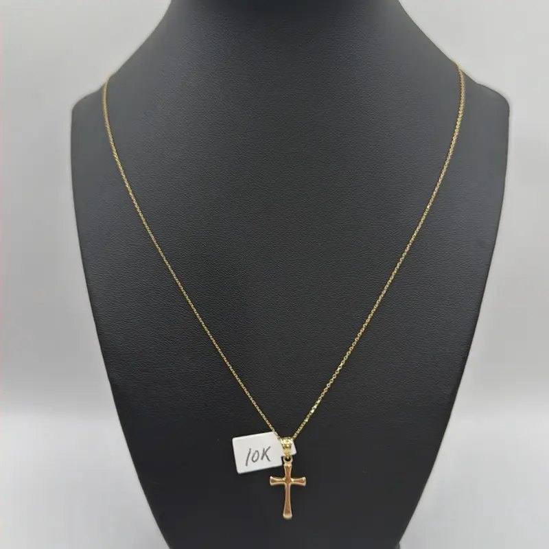 Boston 20" Chain in 10k Gold with Cross charm