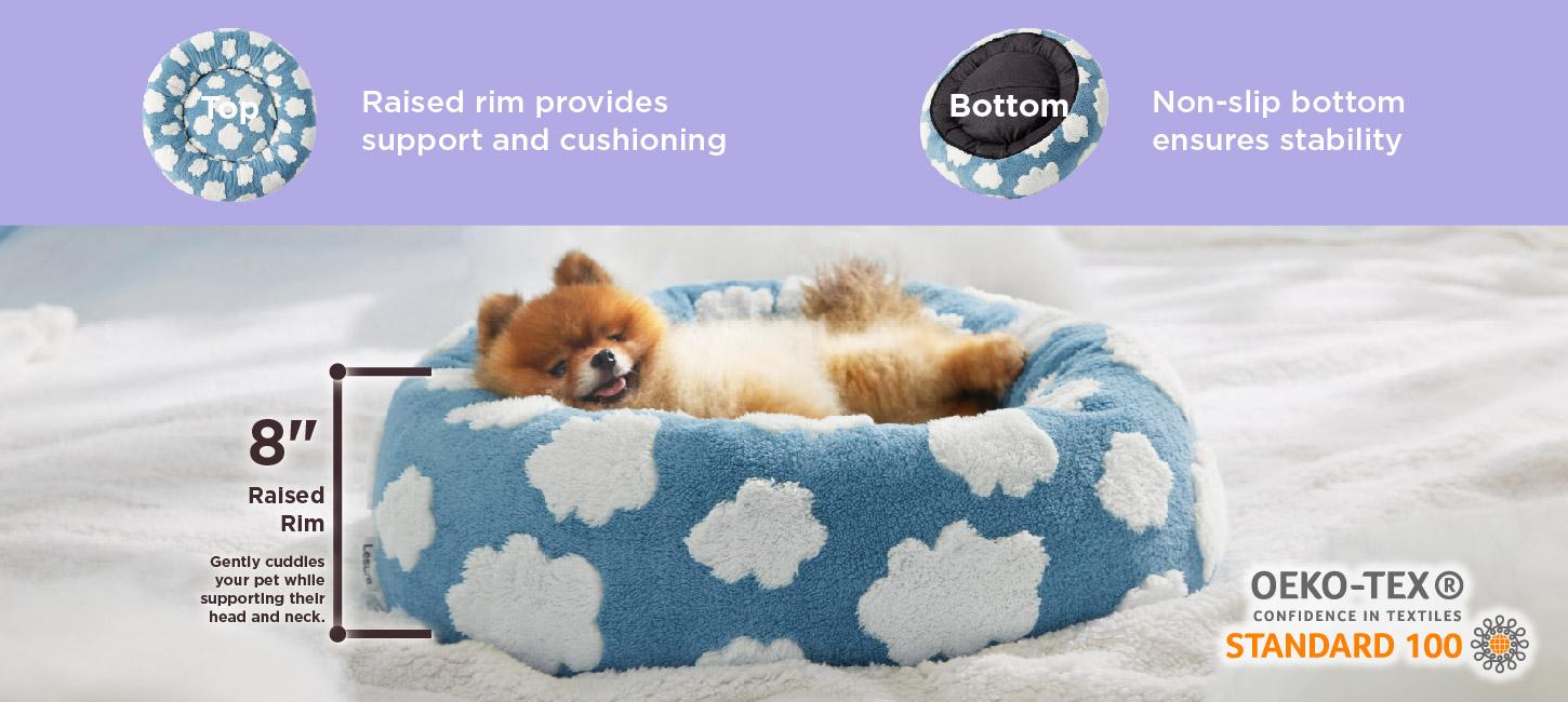 Lesure Warm Donut Bed - Cozy Fluffy Calming Bed for Small/Medium/Large Dogs & Cats, TikTokShopBlackFriday Choice, Soft Plush Round Pet Bed for Winter Comfort, Washable, Anti-Slip Bottom, Camas para Perros, Pet Supplies Bedding