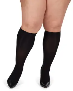 Women's 2 Pair Pack Microfiber Opaque Curvy Knee Highs