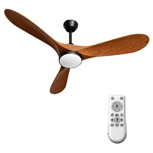 52'' Wooden Ceiling Fan with Light | 6-Speed Remote | Reversible Dual Direction | 30dB Silent | Dimmable LED | Timer Function