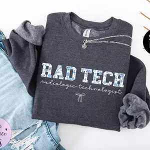 Rad Tech T-Shirt / Sweatshirt, Blue Toile Radiologic Technologist Top, X-Ray Tech Shirt, Radiology Unisex Cotton Fabric Tee