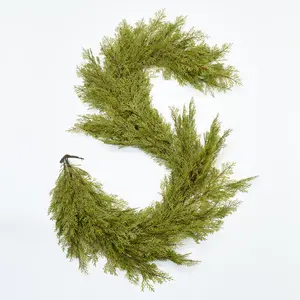 Real Touch Cedar Christmas Holiday Front Door Garland Classic Winter Greenery Table Runner