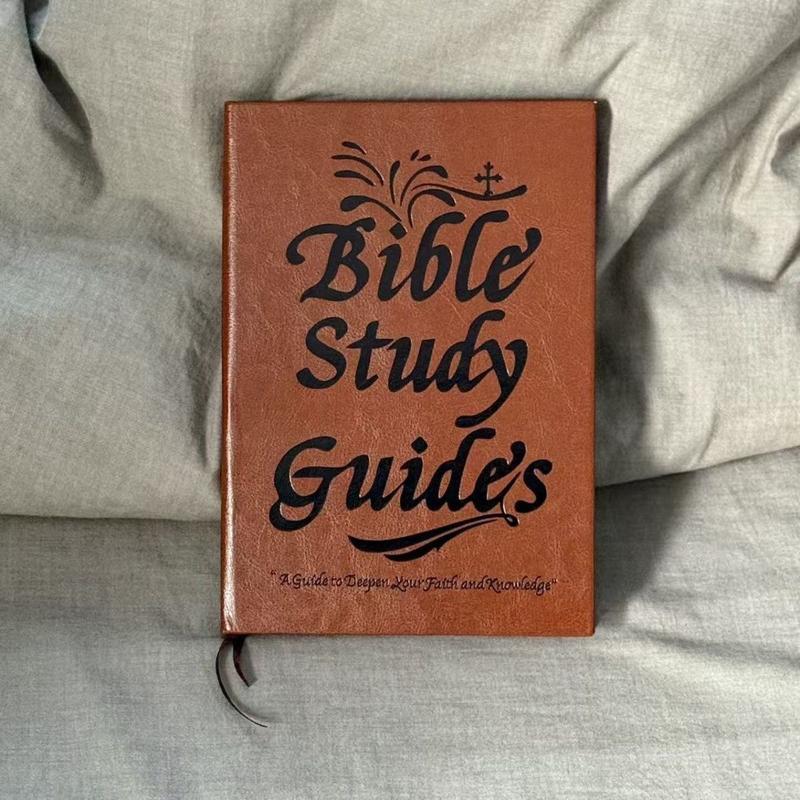 66-page Bible Study Guide, Daily Devotional Journal Strengthens Faith, Ideal for Personal Group Study and Prayer, Christian Gift (A5, PU Leather Cover), Leather Bible Notebook.