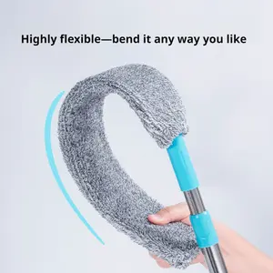 Lazy Lightweight Microfiber Cleaning Brush with Extendable Long Handle - High Efficiency & Flexible Design for Sofa Mattress Wardrobe - Tool