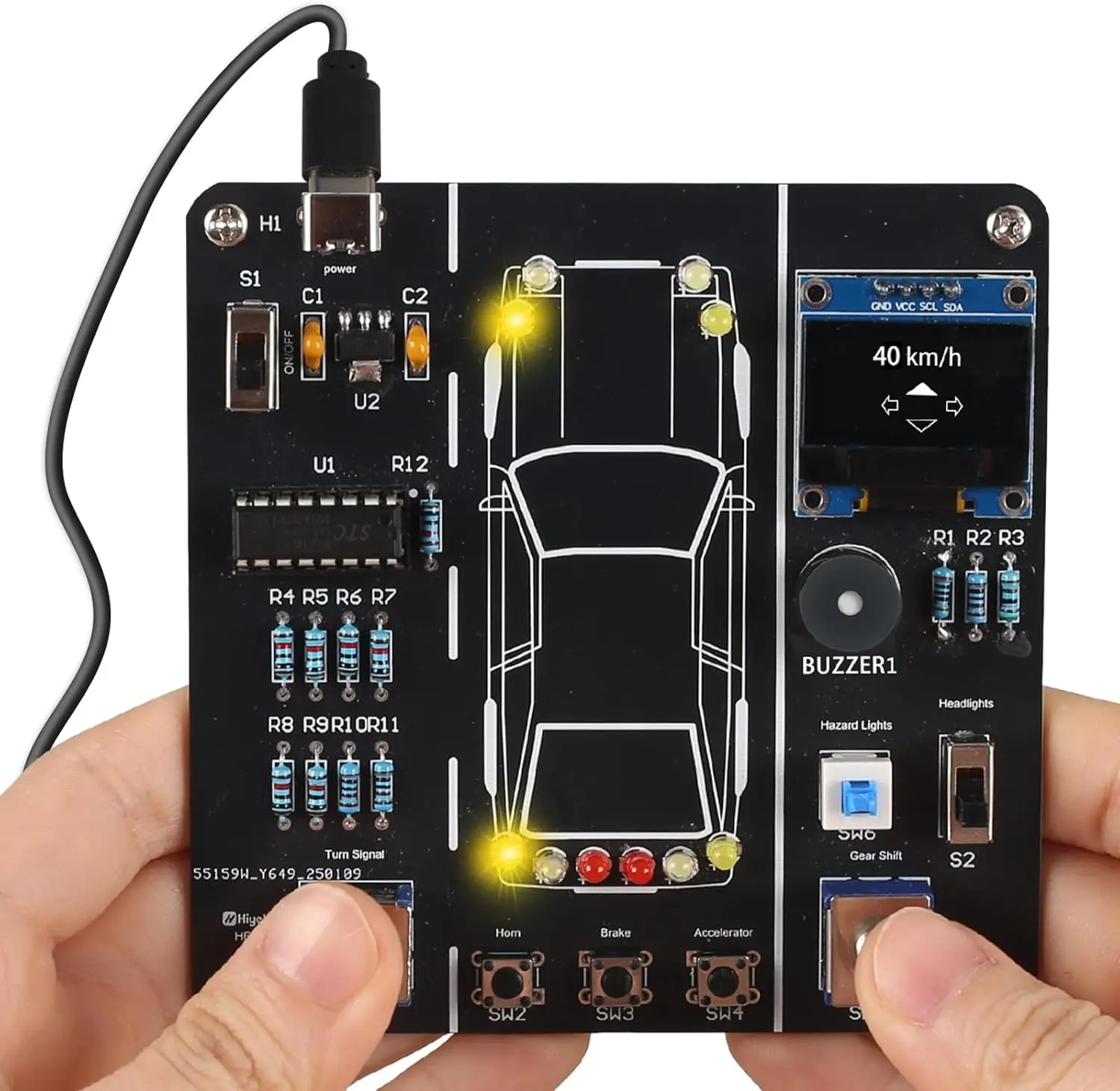 DIY Car Driving Simulation Soldering Practice Kit, STEM Electronics Project Car Driver Simulator Solder Project Kit for High School & College Students Learning