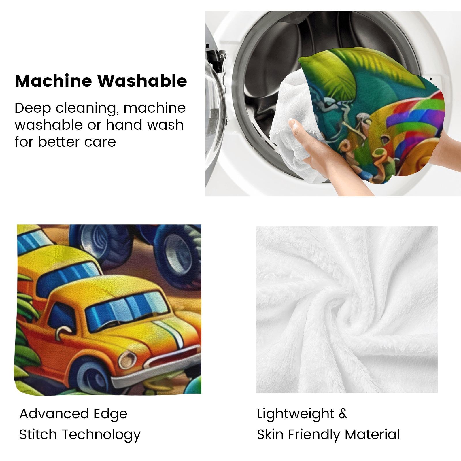 Soft and Fun Cartoon Dinosaur Pattern Blanket, Comfortable Dinosaur Truck Plush Blanket, Perfect for A Cozy Nap or Afternoon Nap in The Bedroom.