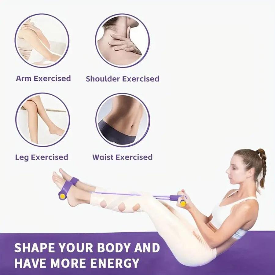 Elevate Your Fitness Routine with the 1Pc 6-Tube Elastic Yoga Pedal Pull Resistance Band for Abdominal Waist Arm and Leg Stretching Ideal for All Levels