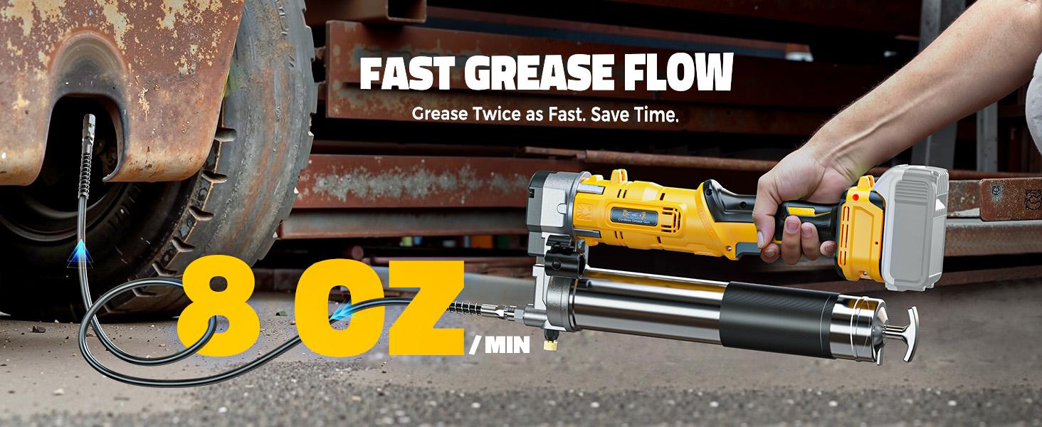 Cordless Grease Gun Compatible with DeWalt/Milwaukee Battery(NO BATTERY!), 12000PSI Dual Pistol&in-Line Grip, Works with Bulk & Cartridge Grease, with 39" Hose&4Couplers toolupgrade Cordless Grease Gun Compatible with DeWalt/Milwaukee Battery(NO BATTERY!), 12000PSI Dual Pistol&in-Line Grip, Works with Bulk & Cartridge Grease, with 39" Hose&4Couplers toolupgrade