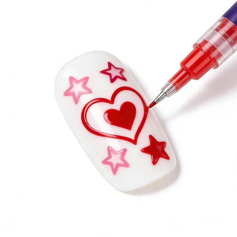 12-Color Nail Art Pens Kit – Precision Acrylic Nail Markers | Fast-Drying 3D Dot & Line Tools for Salon & Home DIY Nails