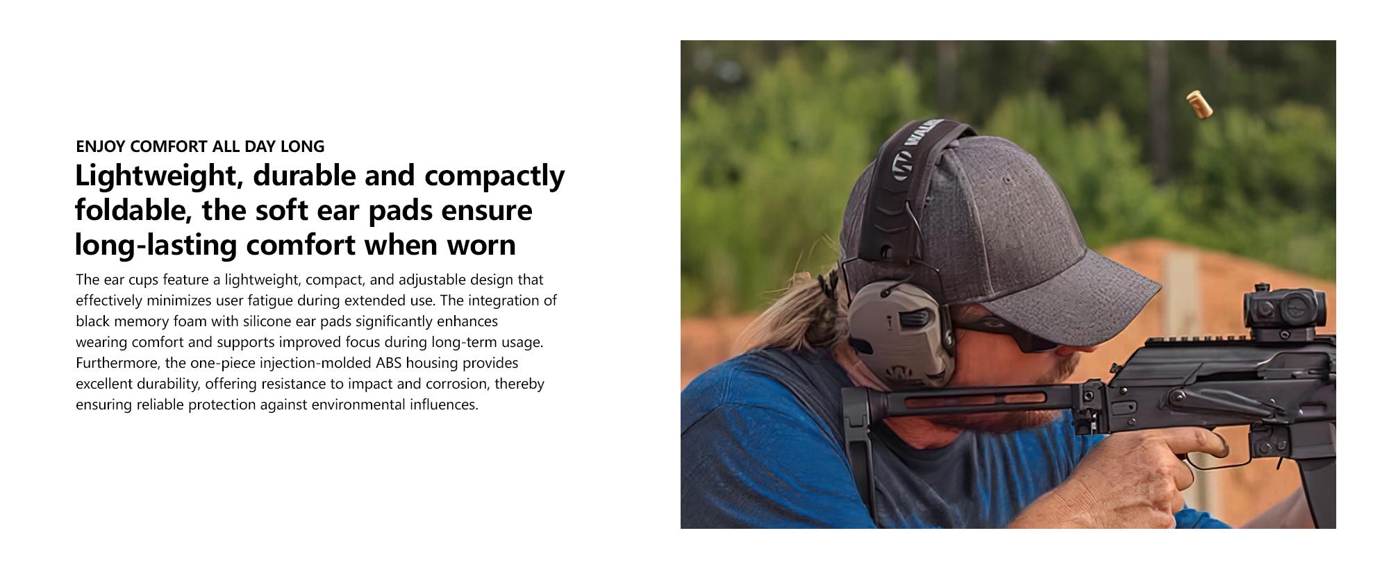 W1-Y Tactical Noise Reduction Earmuffs, Adjustable Head-Mounted Tactical Accessories with Sound Pickup & HearingProtection for Competition, Hunting, Work,sohochic