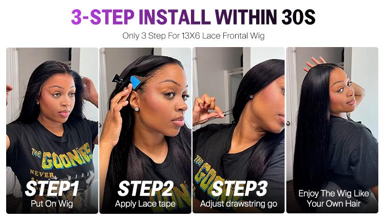 [13x6 GLUELESS WIG] Megalook 13x6 Glueless Transparent Lace Frontal Wigs Chestnut Brown/Natural Color Pre-everything Glueless Wig 180% Density Pre-plucked Natural Hairline Beginner Friendly