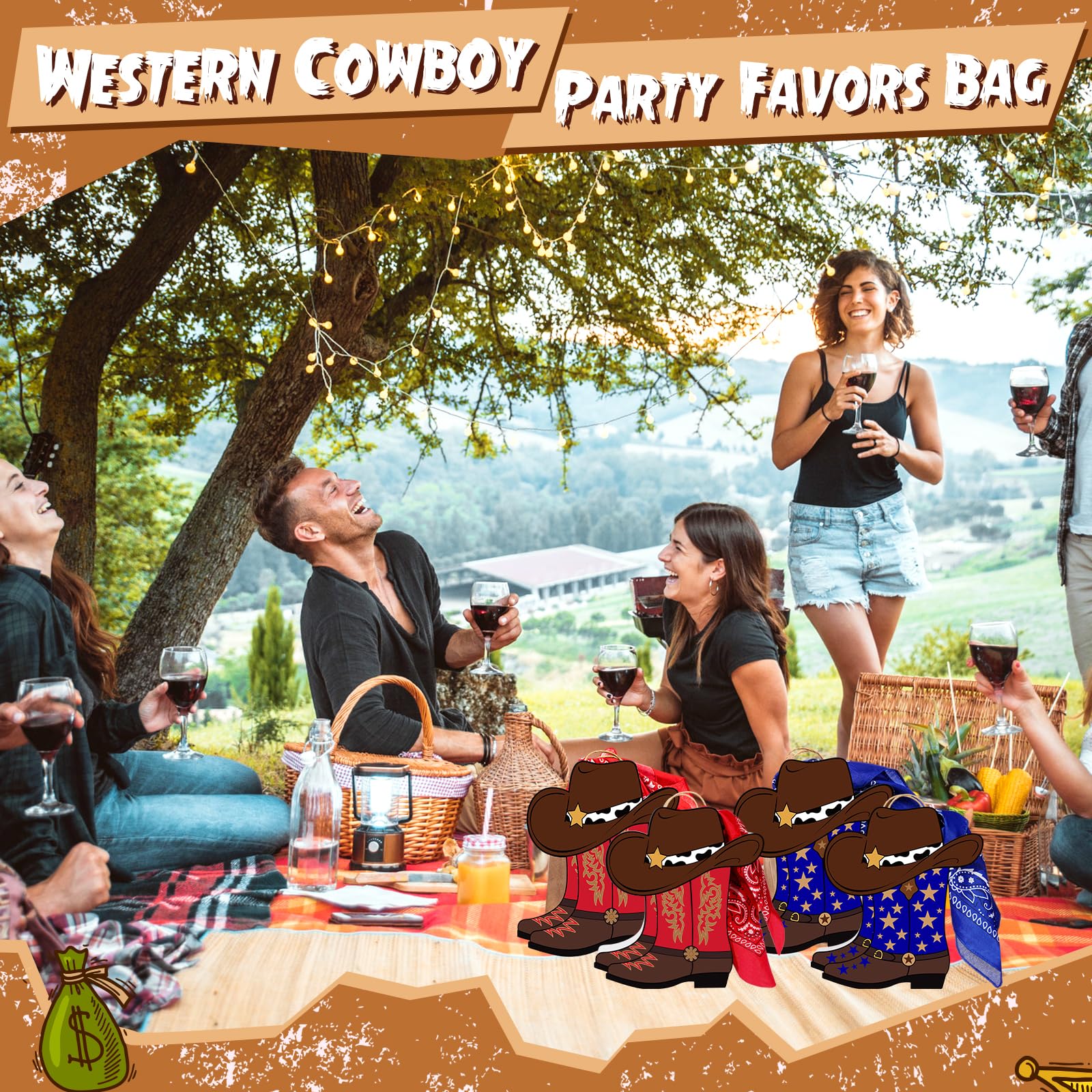 16/32 Pcs Cowboy Party Gift Bags Cowgirl Boots Gift Paper Bags with Handle paisley bandanas Western Theme Party Decorations for Summer Birthday Wedding girls' night Last Rodeo Party bridal showers Supplie 16/32 Pcs Cowboy Party Gift Bags Cowgirl Boots Gift Paper Bags with Handle paisley bandanas Western Theme Party Decorations for Summer Birthday Wedding girls' night Last Rodeo Party bridal showers Supplie