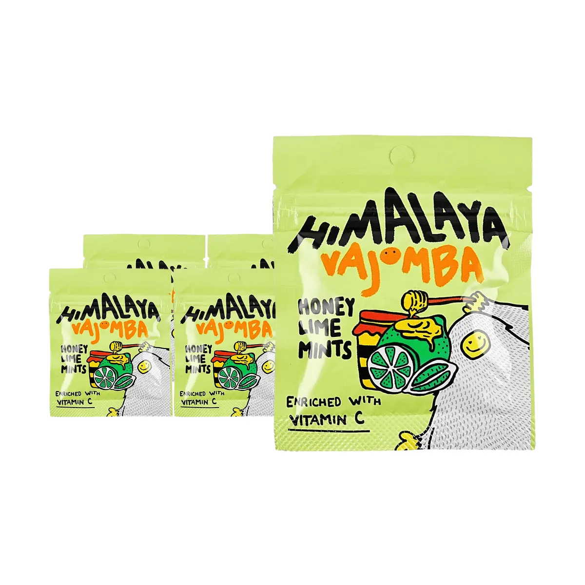 BIG FOOT Malaysia Mint Honey Lime Candy 15g x 5 Pack - Vitamin C Enriched, Refreshing & Salty Snack, Viral TikTok Favorite