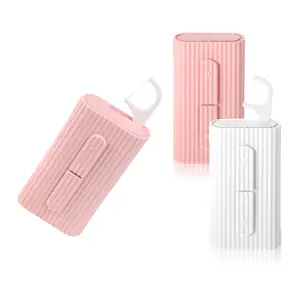 Dental Floss Portable Case Automatic Pop Up Dispenser Refillable Travel Toothpick Organizer Pocket Sized Container for Daily Oral Care