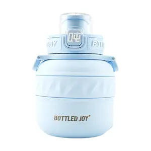 BOTTLED JOY 17oz Insulated Tumbler - Ice Crackle Finish, 316 Stainless Steel, Hot & Cold Drinks, Sky Blue