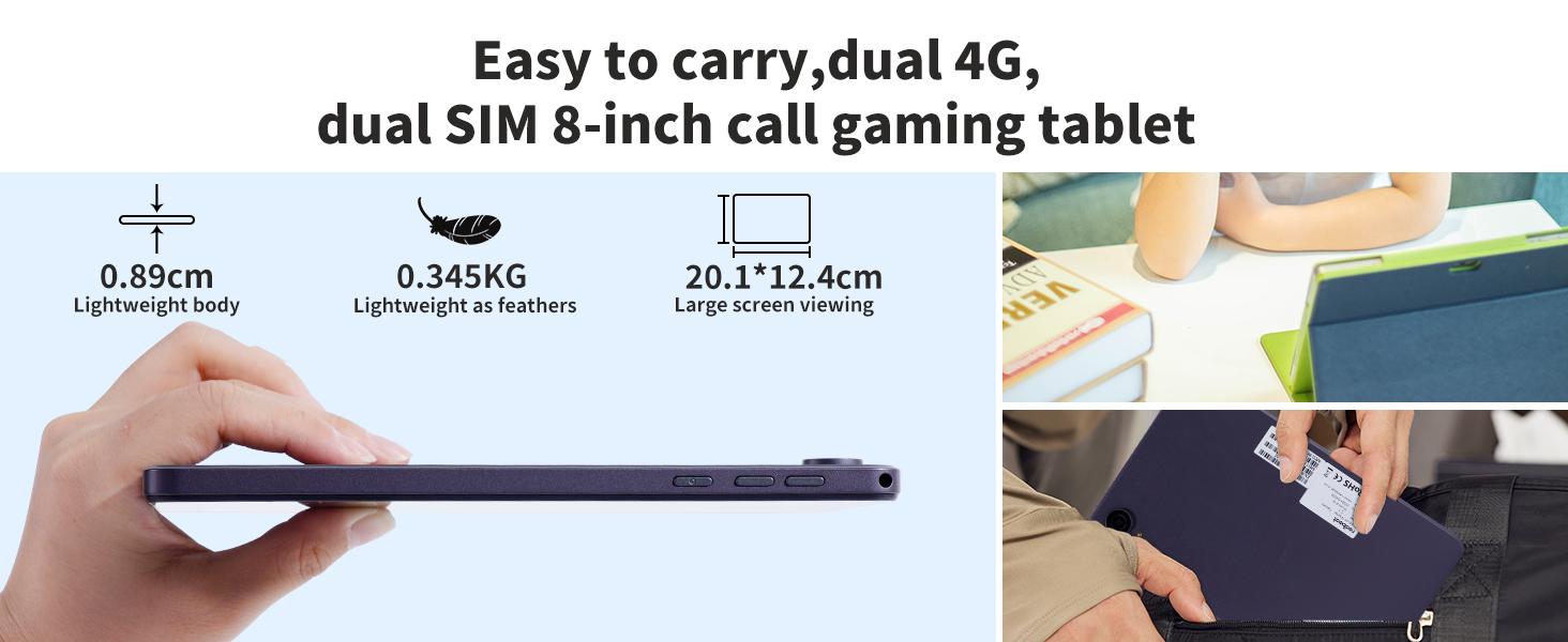 Redbeat C1 Android 14 Tablet，9GB (3+6) RAM+64GB ROM ，1217BOX loudspeaker，4000mAh-ALL Day Performance,8-inch LcD arge screen ultra clear,Dual 4G LTEDual SIM,Face ld,Extreme weight only 0.345kg, para emp render tablet