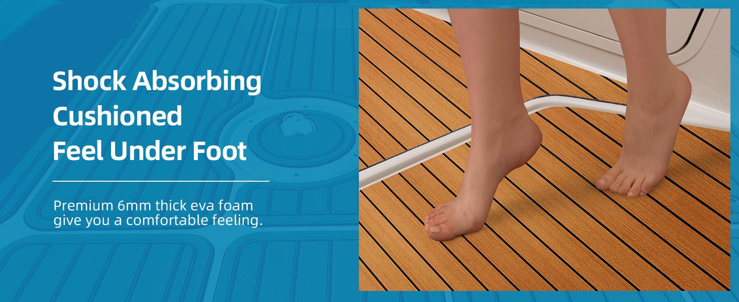 EVA Foam Boat Flooring, EVA Foam Boat Decking 94.5''x35.4''/23.6'',with 3M Adhesive Backing, Non-Slip Decking Faux Teak Sheet For Marine Boat Kayak, Yacht, Swimming Pool RV Floor