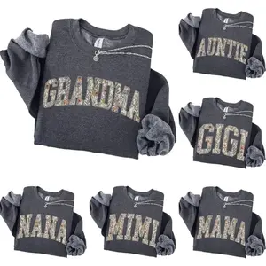 Custom Mama Heart Sweatshirt | Personalized Grandparent Gift | Floral Grandma, Nana, Lolly, Mimi, Gigi, Mamaw, Gammie Shirt, Family Sweater - AG