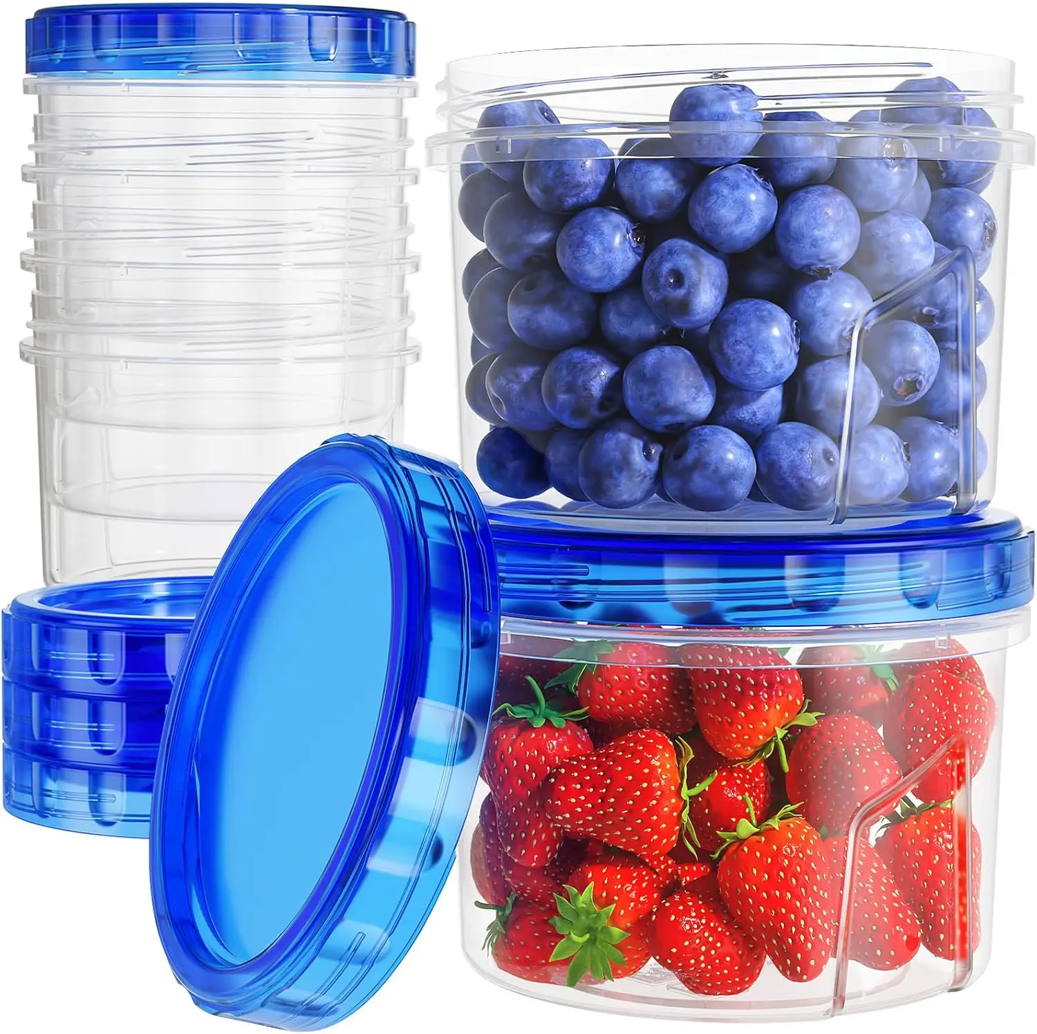 16 oz Freezer Storage Containers (6 Pack) – Airtight Plastic Food Containers with Twist Top Lids, BPA Free, Leakproof & Stackable for Soup & Meal Prep