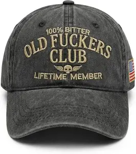 New Pure Cotton Embroidered Hat Old Fuckers Club Vintage Baseball Cap