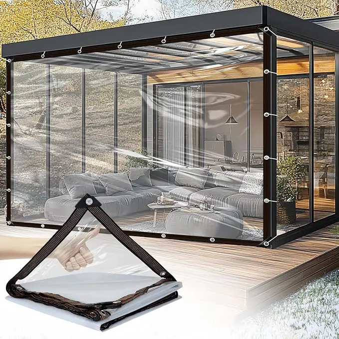 Thick Transparent Polyethylene Plastic Tarp - Weatherproof, Dust-Proof, Tear-Proof, Insulating Lightweight Cover for Camping, Gardening | Camping Products, Lightweight Canopy, Polyethylene Canopy, Weatherproof Solution, Outdoor Camping Waterproof