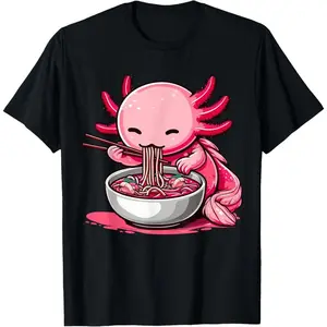 Anime Kawaii Axolotl Eating Ramen Noodles Kids Teen Girl Boy T-Shirt made in usa. Anime Kawaii Axolotl Eating Ramen Noodles Kids Teen Girl Boy T-Shirt made in usa.