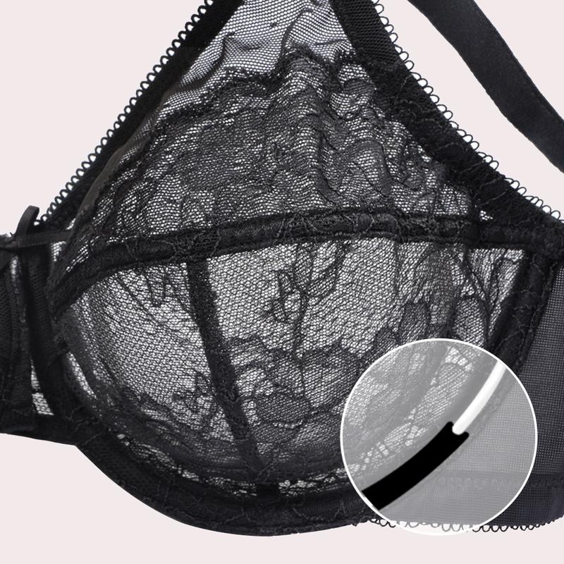 HSIA Enchante Unlined Floral Lace Underwire Plus Size Non-padded Full Coverage Bra Set 2 Pack
