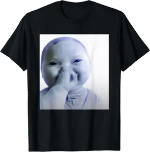 100% CottonAi Baby Meme Funny Laughing Baby Baby Meme Brainrot T-Shirt
