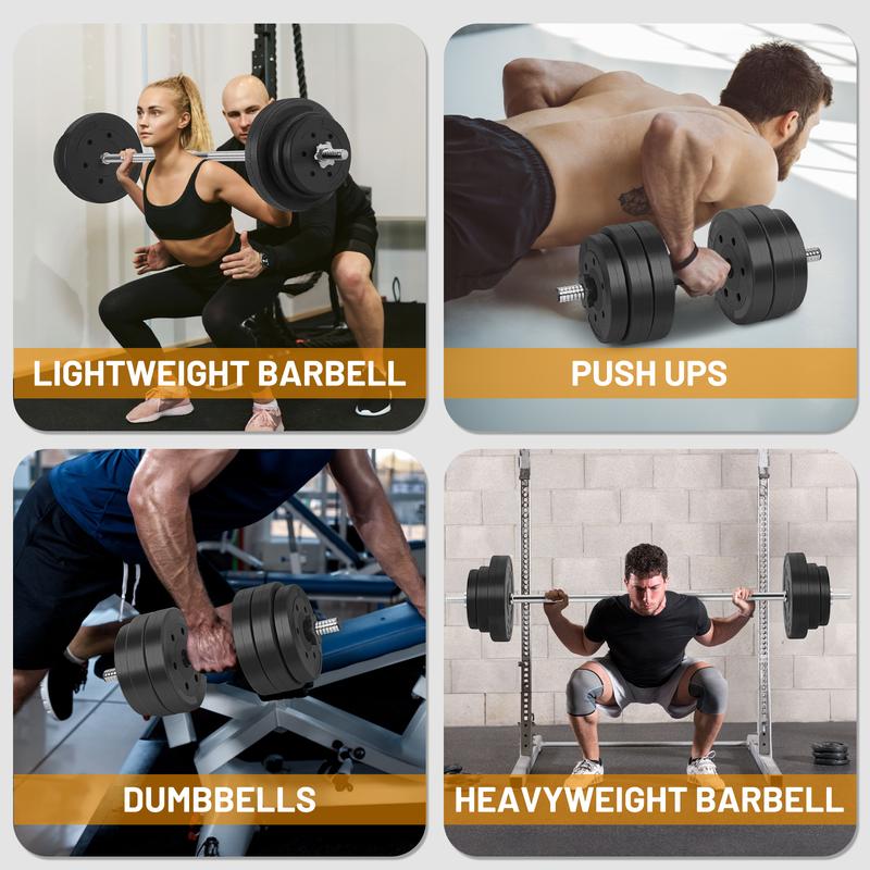 66LB 2 In 1 Adjustable Dumbbell Set,with Straight，Can be Used as a barbell， Weightlifting Dumbbells are Suitable For Strength Training, Body Shaping, and Home Fitness Equipment