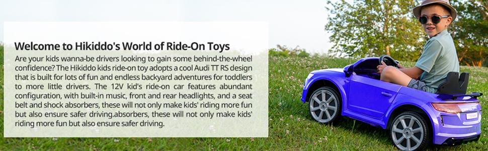 Hikiddo 6V Kids Ride on Toy Car, Licensed Audi Electric Car for Toddler with Remote Bluetooth